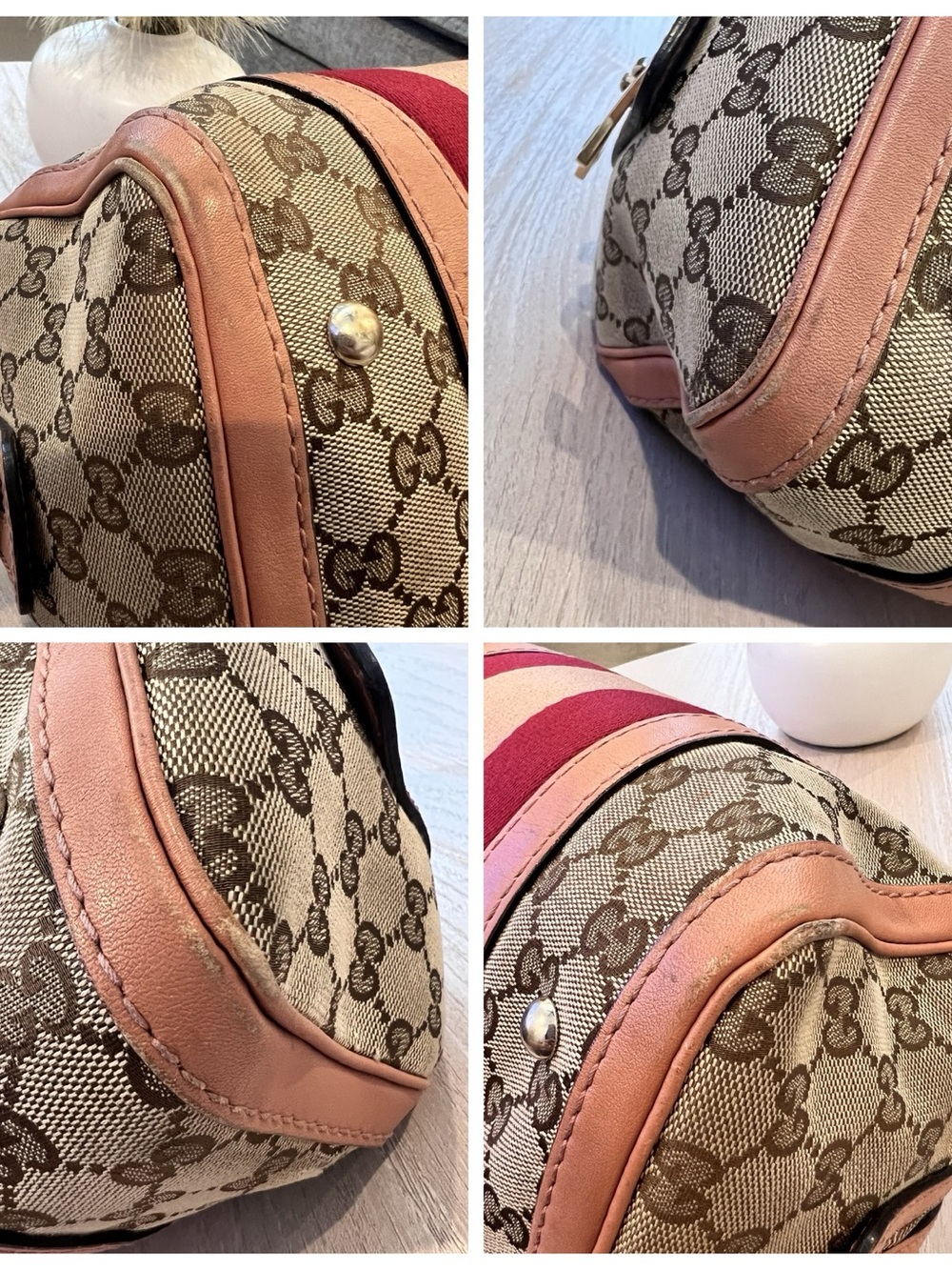 Gucci GG Canvas Boston Bag ❤️ Authenticated + Chain Strap + Dust Bag - Picture 10 of 16
